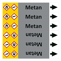 Značení potrubí ISO 20560, metan